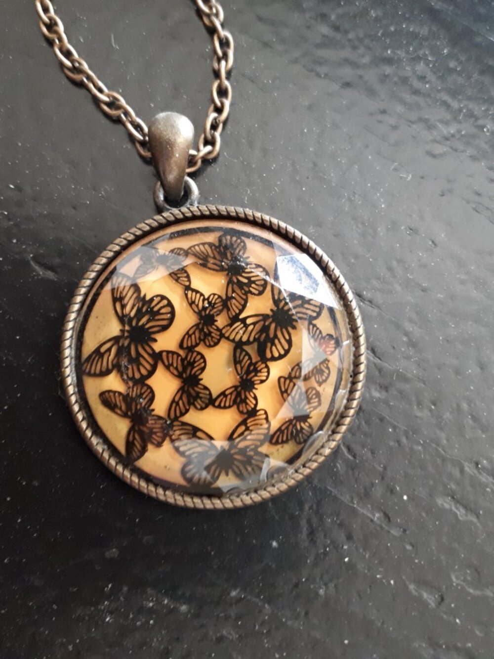 Necklace - Antiqued with Butterflies